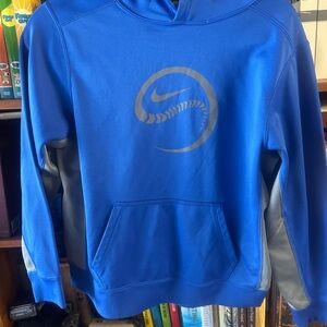 Nike Youth baseball Blue and Silver Hoodie